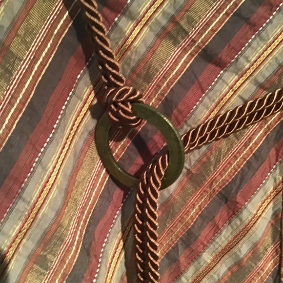 Marks & Spencer Chevron Striped A-Line Midi Skirt with Jeweled Rope Belt - Picture 5 of 10